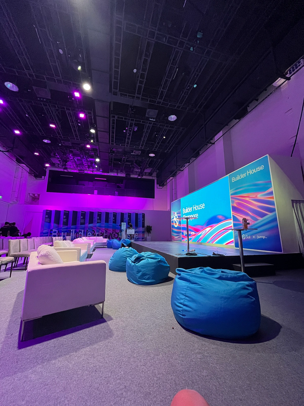 Builder House Tech Conference Stage & Lounge Setup
