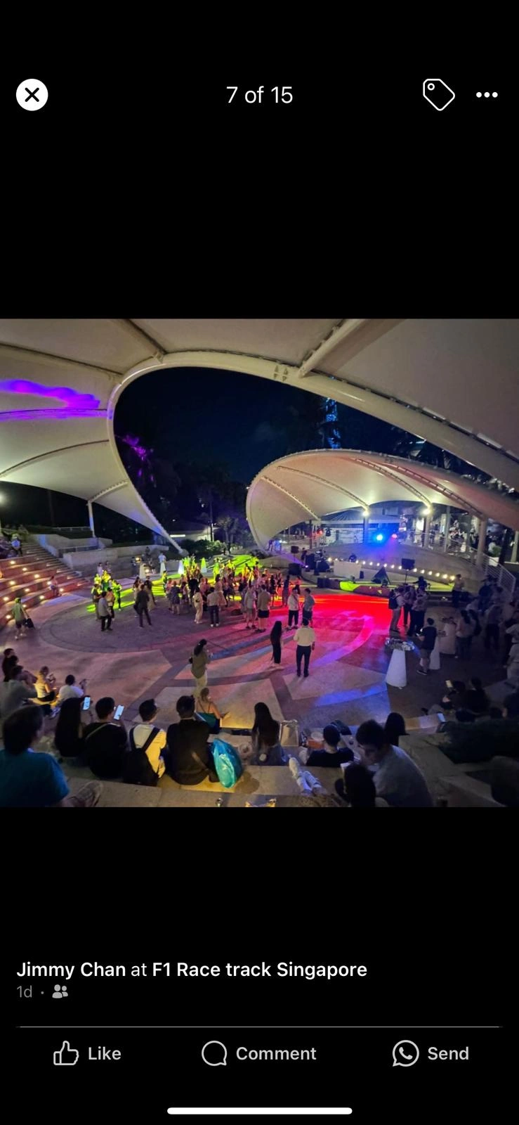 Outdoor Amphitheatre Evening Party Setup with Event Lighting