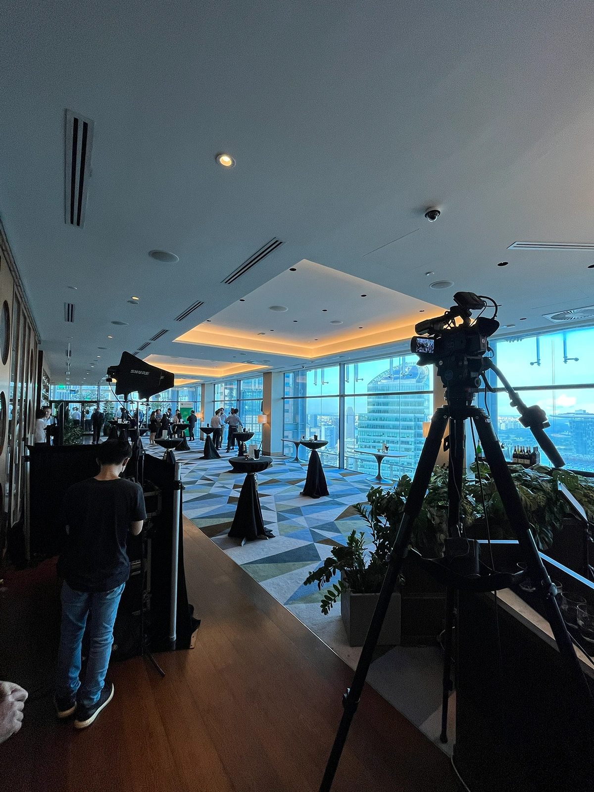 Skyline Event Cocktail Lounge Live Videography Setup