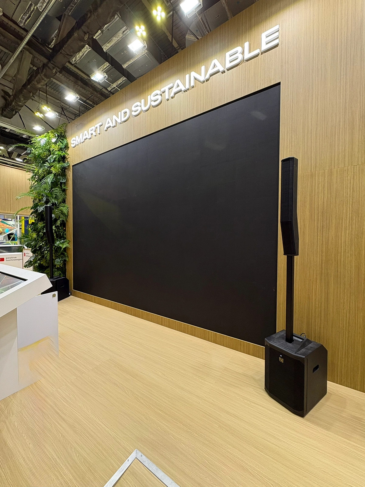 Built-In Main LED Screen on Timber Exhibition Wall