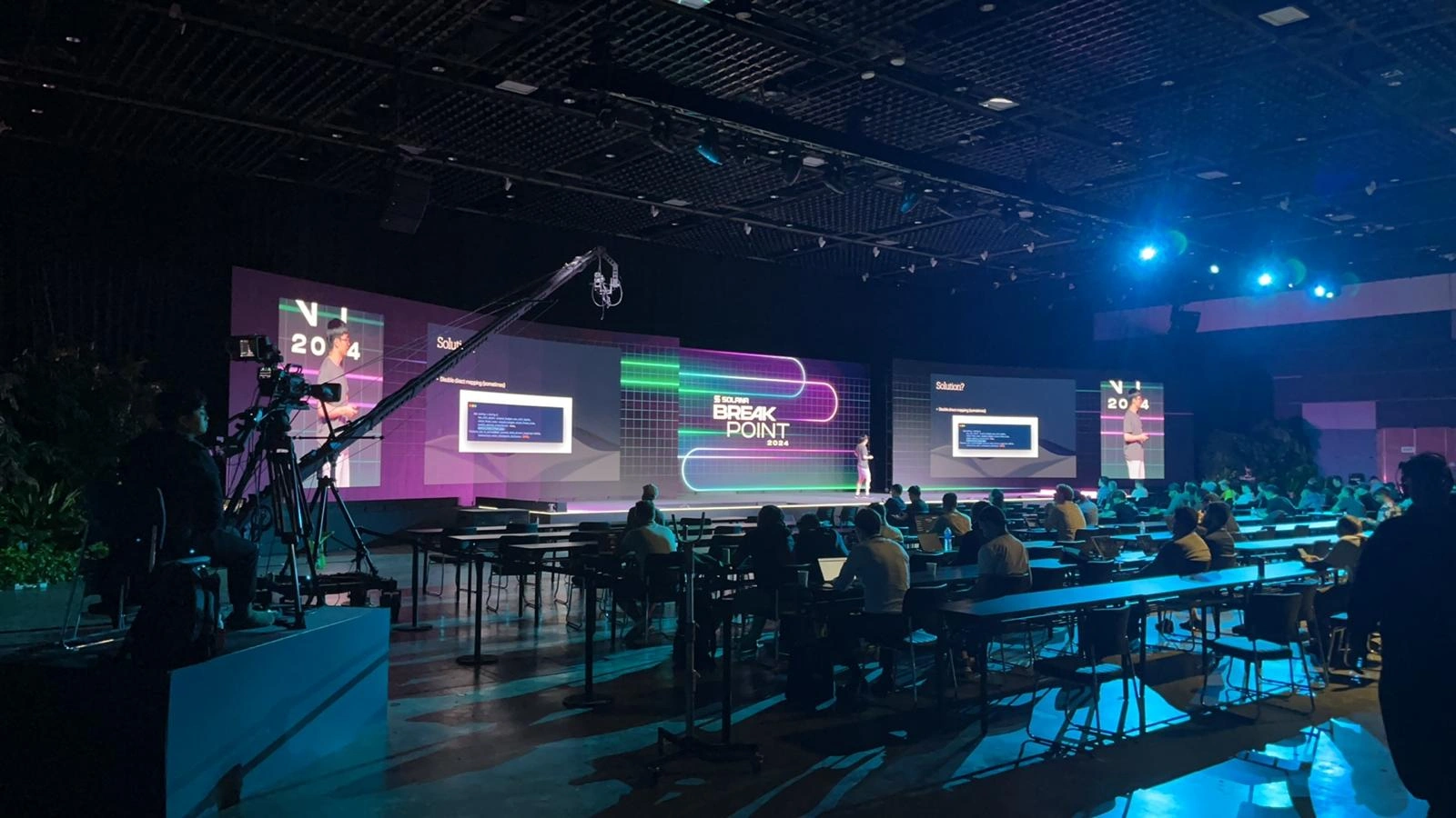 Solana Breakpoint Tech Keynote Multi-Screen Stage
