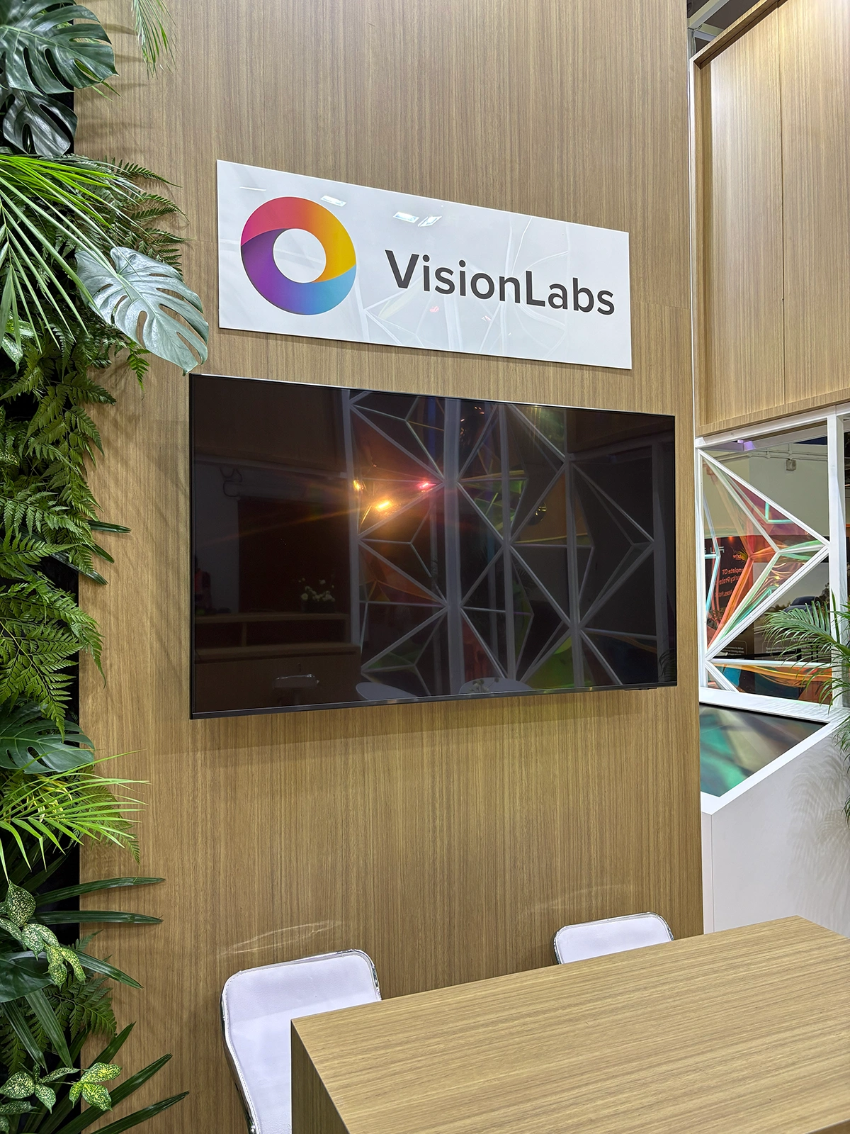 VisionLabs Booth Meeting Area TV Display